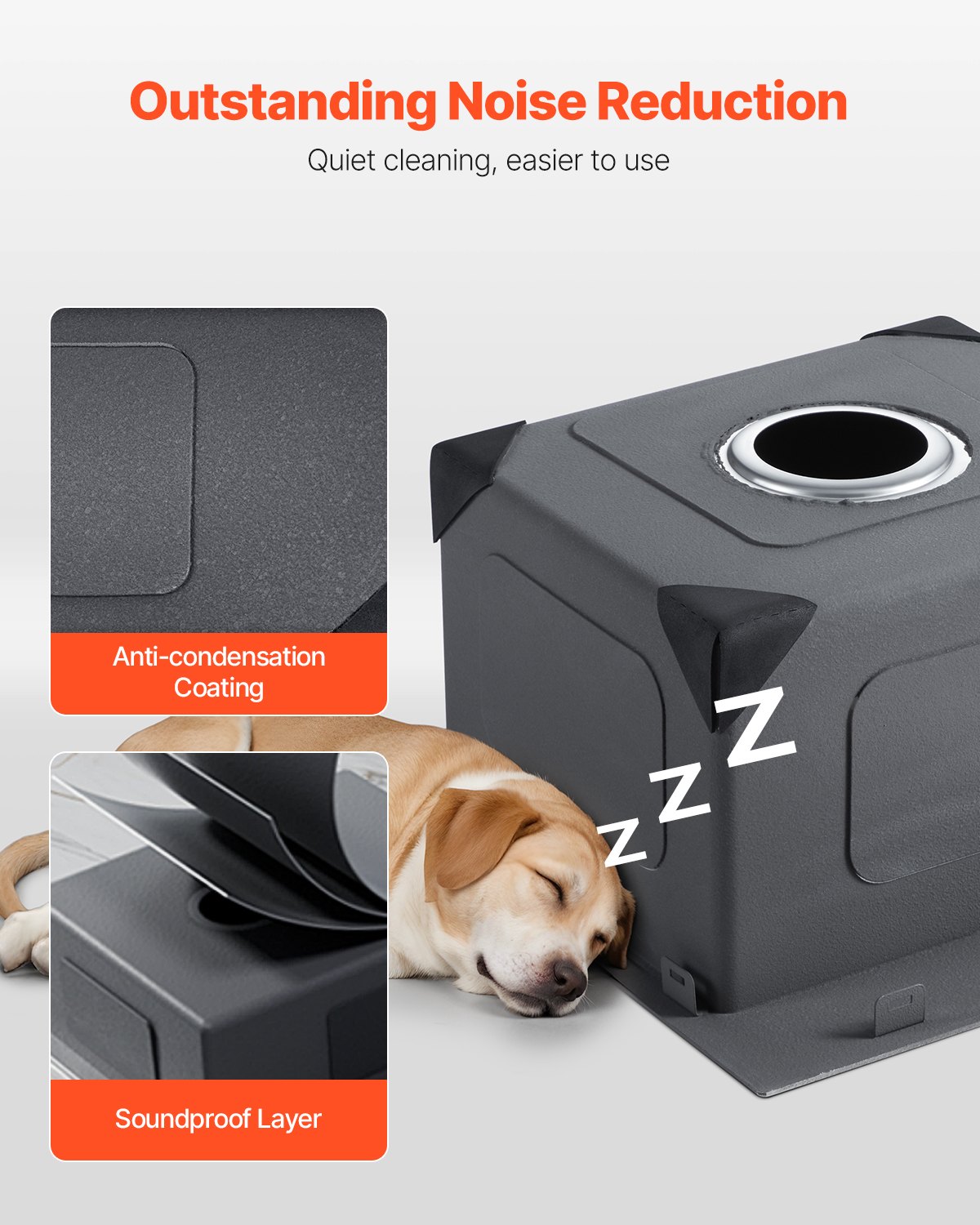 Zlew kuchenny VEVOR do zabudowy, 50 x 43 x 19 cm, wykonany ze stali nierdzewnej, zlew podblatowy, jednokomorowy z akcesoriami, zlew domowy do przygotowywania posiłków w kamperze, barek kuchenny