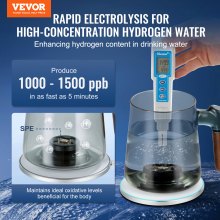 Kubek na wodę wodorową VEVOR, generator wodoru 400 ml, przenośna maszyna do jonizacji wody wodorowej z technologią SPE i bezprzewodową stacją ładującą, butelka na wodę bogatą w wodór