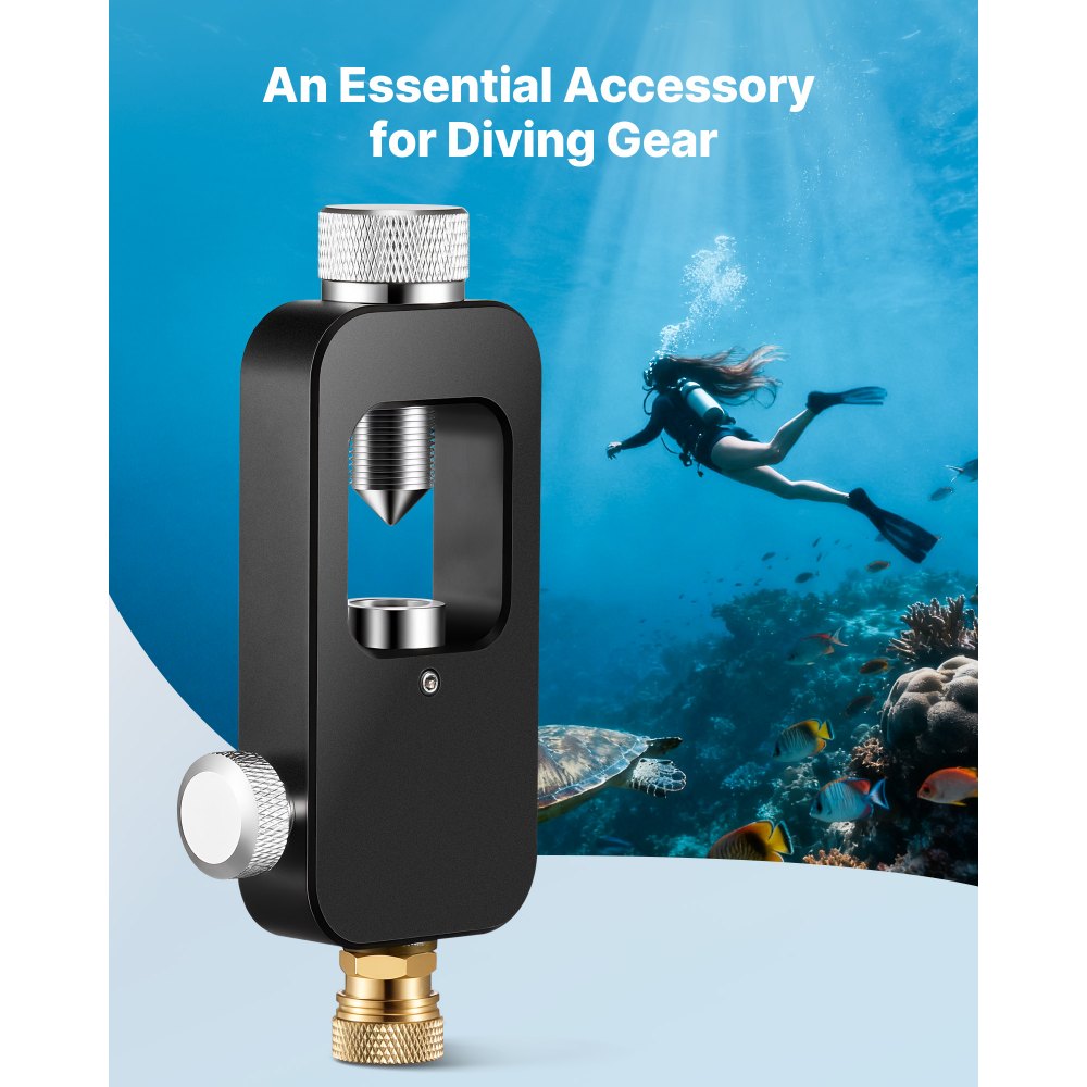 VEVOR Portable Scuba Tank Refill Adapter, 8 mm Male Connector, Aluminum Diving Oxygen Tank Refill Adapter for Oxygen Cylinder Diving Equipment, High Pressure Fill Station for Underwater Exploration