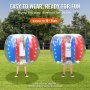 VEVOR 2-częściowe nadmuchiwane piłki do zderzaka, 1,2 m zderzak do piłki dla dzieci i młodzieży, nadmuchiwana piłka do baniek, kulki do baniek z PVC, na zewnątrz, plac zabaw, podwórko, park itp. Czerwone i niebieskie paski
