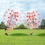 VEVOR Nadmuchiwana piłka Bumper Ball, 1 szt., 1,2 m x 1,03 m, piłka do odbijania się, piłka z tworzywa PVC, do zabawy na świeżym powietrzu, przezroczysta z czerwonymi kropkami