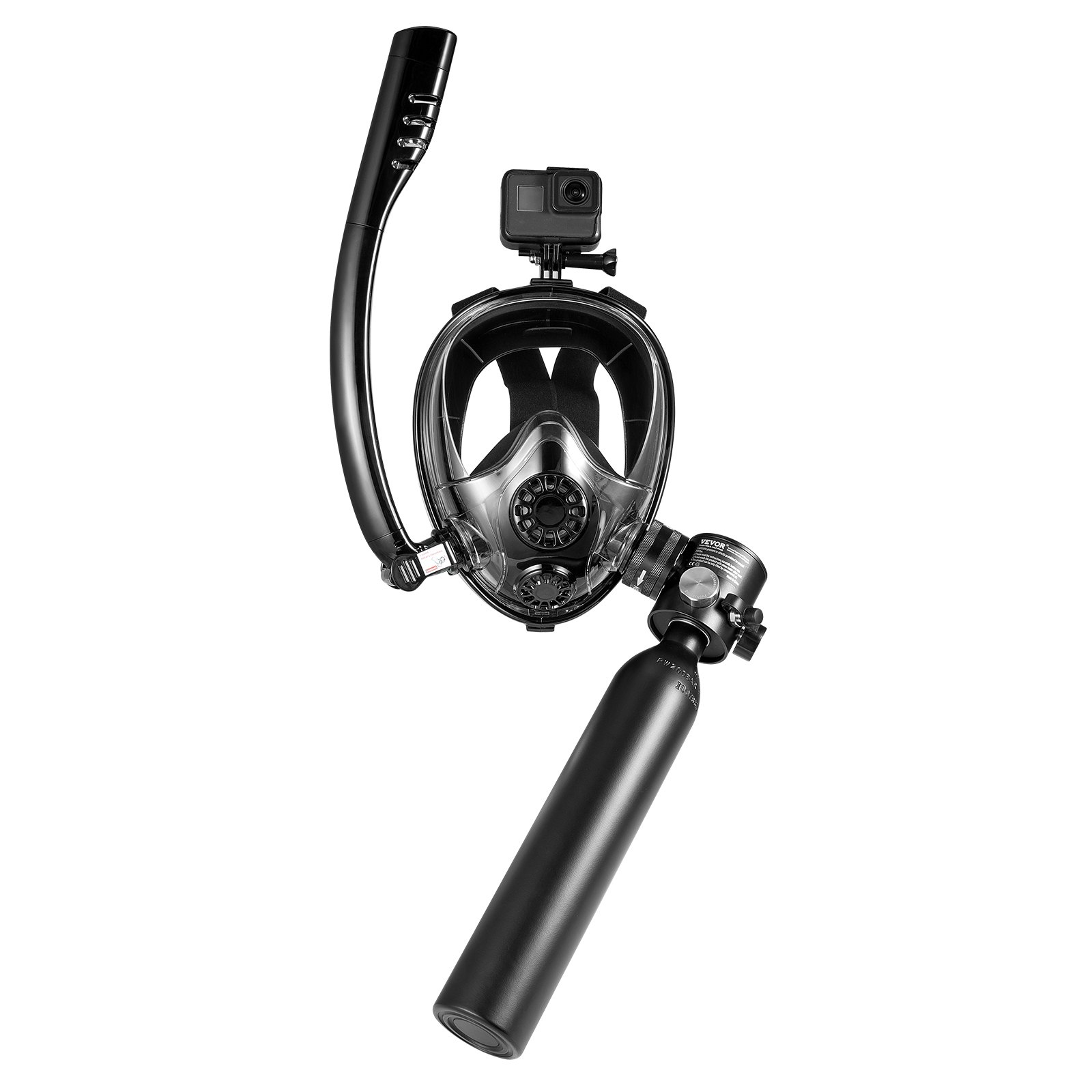 VEVOR Diving Cylinder Portable Diving Tank Oxygen Cylinder for Diving Supports 5-10 Minutes of Underwater Breathing, 10m Diving Depth, Lung Tank Set with Snorkel Mask for Underwater Exploration