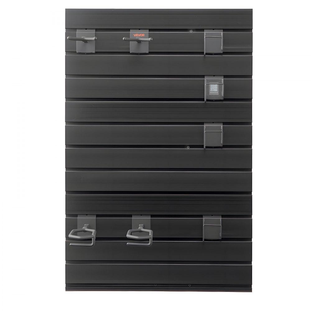 VEVOR Stojak na broń do montażu na ścianie na 2 karabiny i 4 pistolety, uchwyt na karabin z haczykami, stojak na karabin wykonany ze stali węglowej (rama) i PVC (panel tylny), modułowy system przechowywania broni