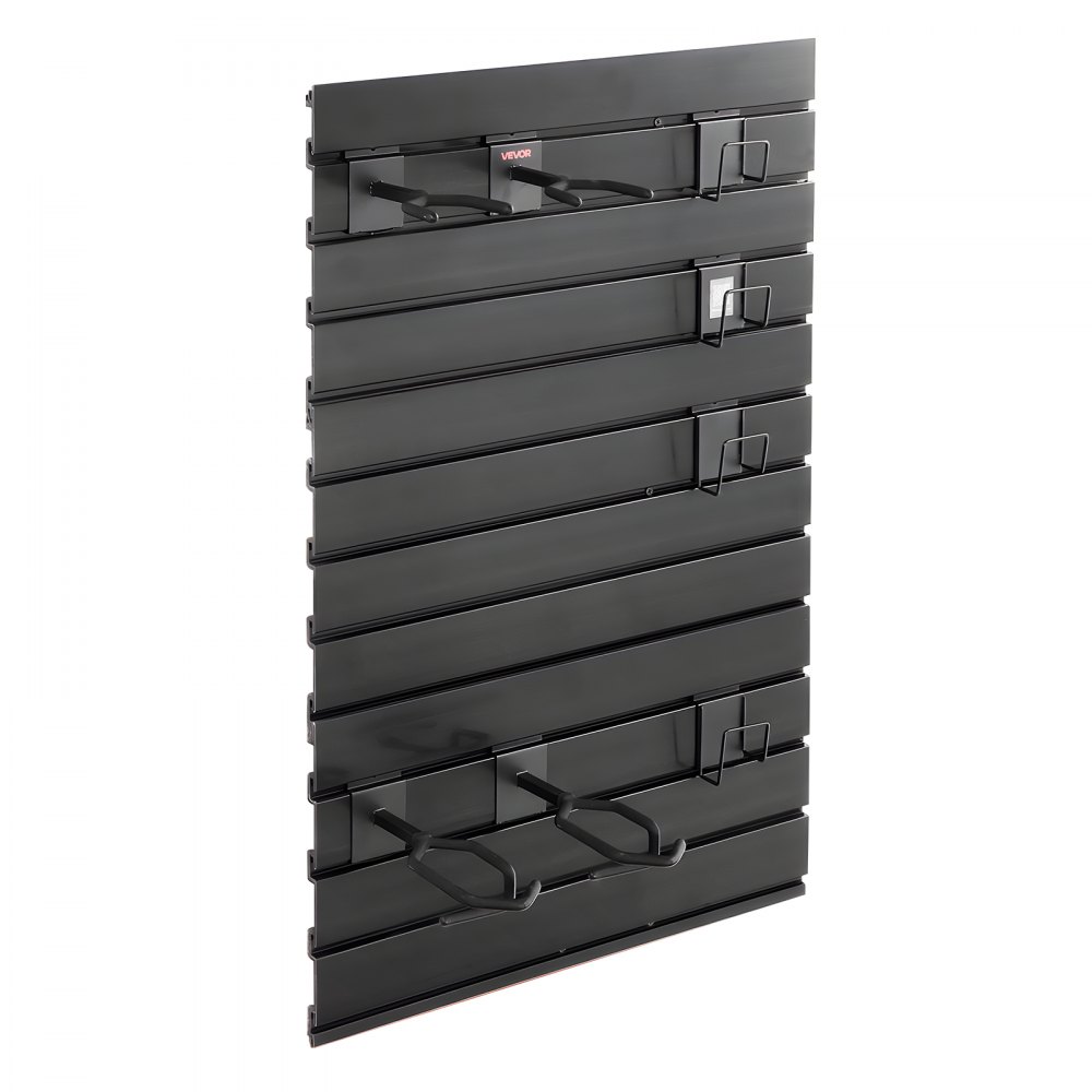 VEVOR Stojak na broń do montażu na ścianie na 2 karabiny i 4 pistolety, uchwyt na karabin z haczykami, stojak na karabin wykonany ze stali węglowej (rama) i PVC (panel tylny), modułowy system przechowywania broni