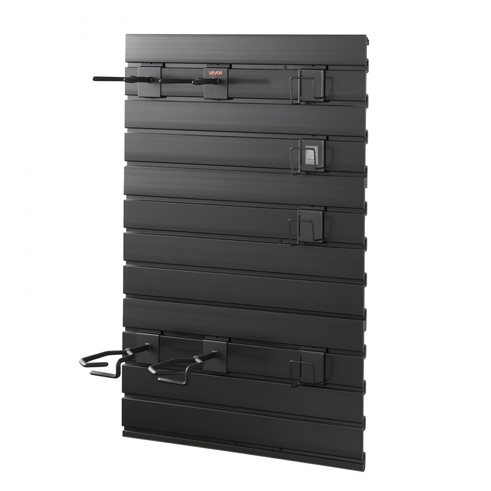VEVOR Stojak na broń do montażu na ścianie na 2 karabiny i 4 pistolety, uchwyt na karabin z haczykami, stojak na karabin wykonany ze stali węglowej (rama) i PVC (panel tylny), modułowy system przechowywania broni