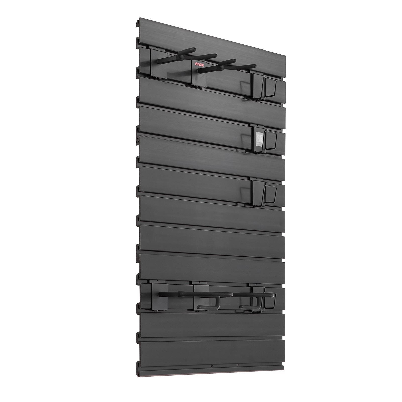 VEVOR Stojak na broń do montażu na ścianie na 2 karabiny i 4 pistolety, uchwyt na karabin z haczykami, stojak na karabin wykonany ze stali węglowej (rama) i PVC (panel tylny), modułowy system przechowywania broni