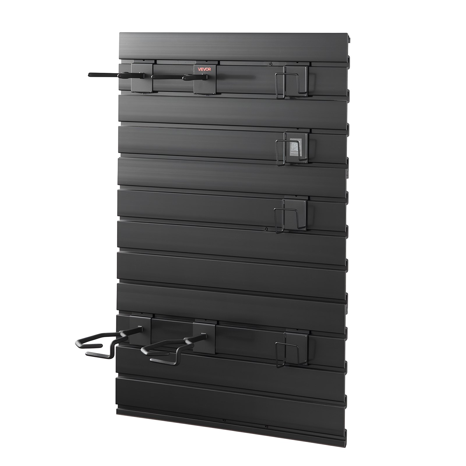VEVOR Stojak na broń do montażu na ścianie na 2 karabiny i 4 pistolety, uchwyt na karabin z haczykami, stojak na karabin wykonany ze stali węglowej (rama) i PVC (panel tylny), modułowy system przechowywania broni