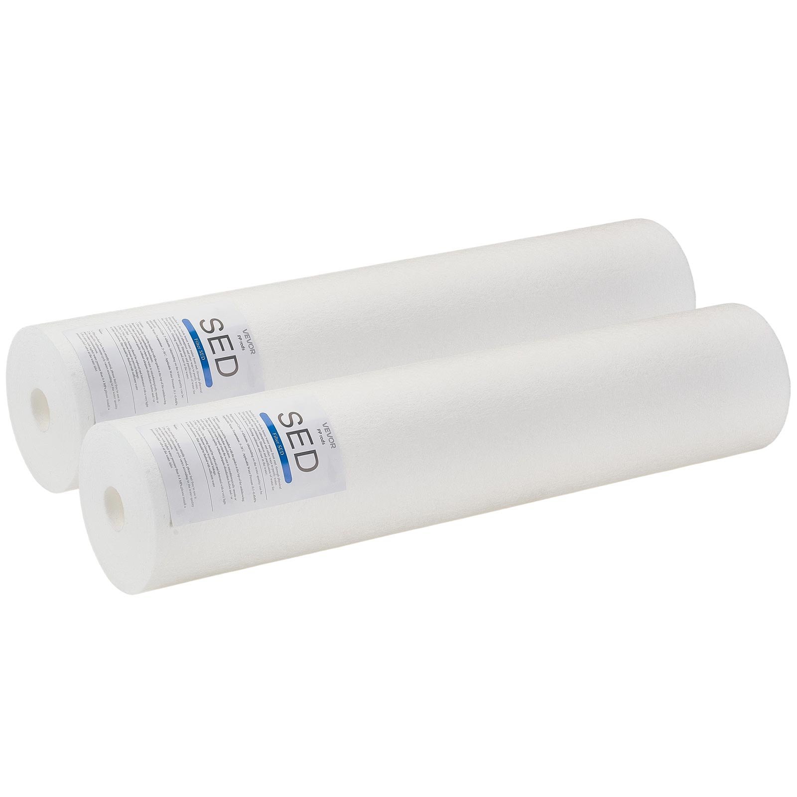 VEVOR 2-pak wkładów wymiennych do filtra wody na cały dom, 115 x 507 mm Filtr osadowy z polipropylenu do 3-stopniowego systemu filtracji wody, redukuje chlor oraz nieprzyjemny smak i zapach