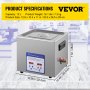 VEVOR Digital Ultrasonic Cleaner Ultradźwiękowa maszyna do czyszczenia 10L ze stali nierdzewnej