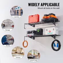 VEVOR 2 szt. Regały garażowe o wymiarach 4 x 1 ft Mocowane na ścianie półki o dużej wytrzymałości