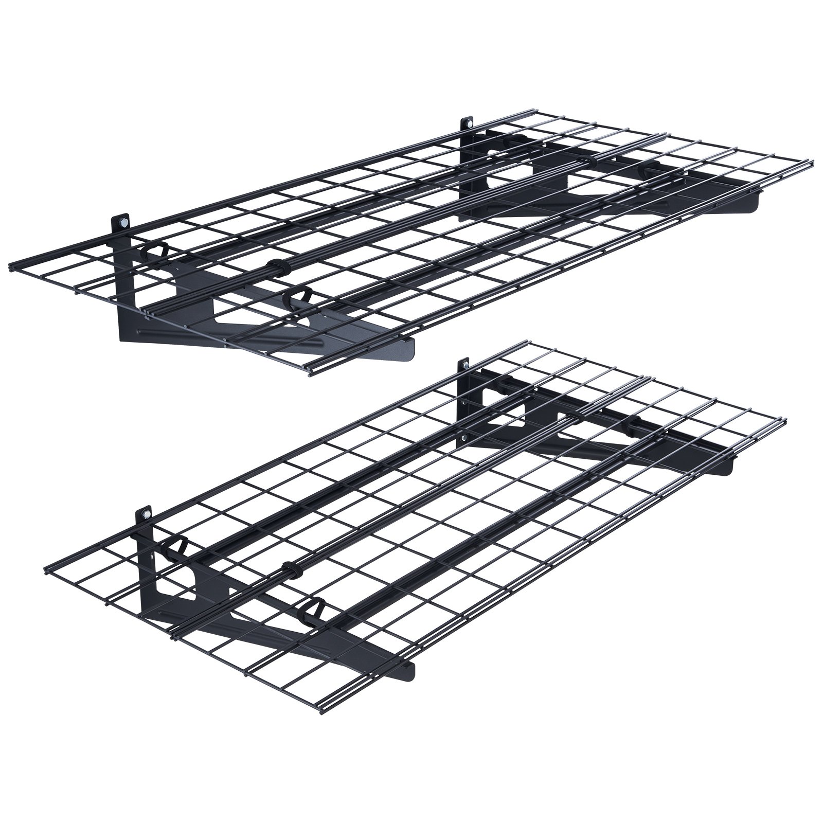 Zestaw 2 regałów garażowych VEVOR 1220 x 620 x 200 mm Przechowywanie narzędzi 113,4 na warstwę Uchwyt na narzędzia Ścienny 122 x 61 cm Półki do przechowywania Półka metalowa Organizer na narzędzia Półki ścienne