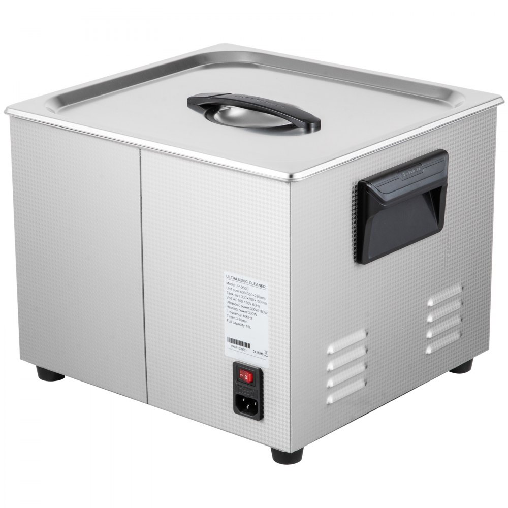 VEVOR 15L Digital Ultrasonic Cleaner 40kHz Ultrasonic Cleaner Jewelry Cleaning Ultrasonic Cleaning Device Glasses Cleaning Device with Heater Timer