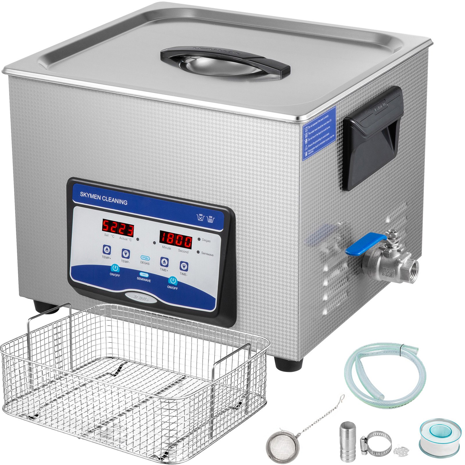 VEVOR 15L Digital Ultrasonic Cleaner 40kHz Ultrasonic Cleaner Jewelry Cleaning Ultrasonic Cleaning Device Glasses Cleaning Device with Heater Timer
