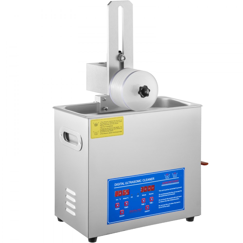 VEVOR Ultrasonic Cleaner Urządzenie do czyszczenia ultradźwiękowego 6 l Ultradźwiękowa maszyna do czyszczenia płyt 180 W Regulowany czas, urządzenie do czyszczenia płyt ze stali nierdzewnej 40 kHz