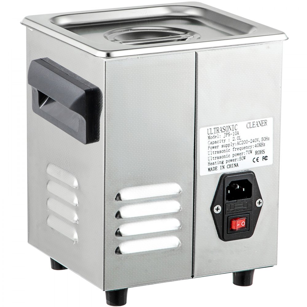 VEVOR 2L Pojemność zbiornika Cyfrowa myjka ultradźwiękowa 40 kHz Myjka ultradźwiękowa Czyszczenie biżuterii ze stali nierdzewnej 20-80 ℃ Ultradźwiękowe ultradźwiękowe urządzenie czyszczące 220 V Urządzenie do czyszczenia okularów z zegarem grzewczym
