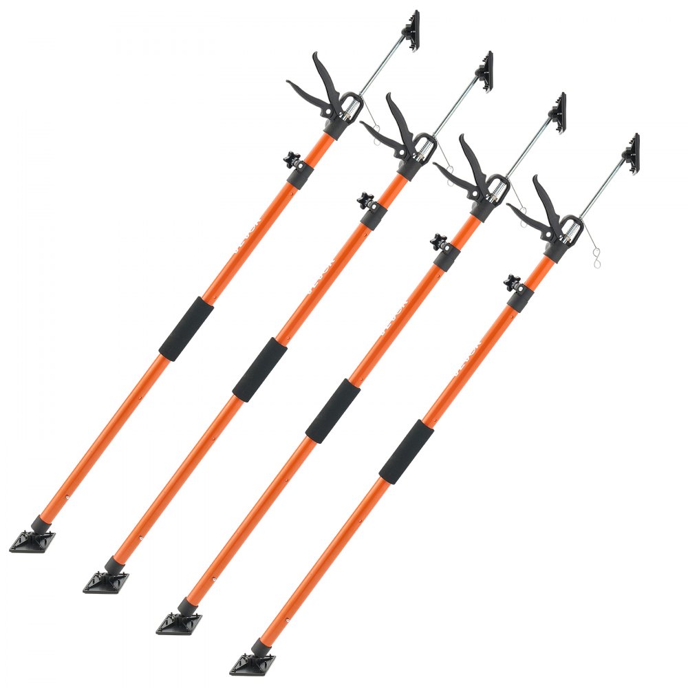 Podnośnik podporowy VEVOR obsługiwany jedną ręką, 4 sztuki, podpora sufitowa 116-290 cm, teleskopowy stalowy podnośnik podporowy, podpora montażowa o udźwigu do 70 kg do montażu szafek, podnoszenia płyt gipsowo-kartonowych, słupków ładunkowych