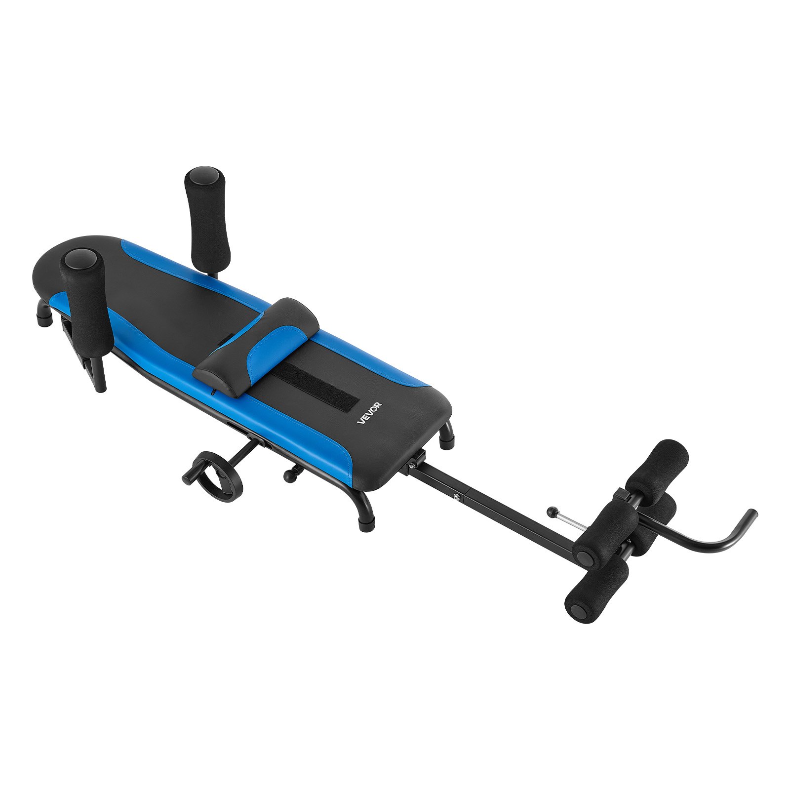 VEVOR Stretch Trainer do 160 kg, wytrzymały stół inwersyjny o stabilnej konstrukcji, trenażer pleców do odciążenia kręgosłupa i szyi, ławka do rozciągania pleców z ręcznym sterowaniem kółkiem, niebiesko-czarny