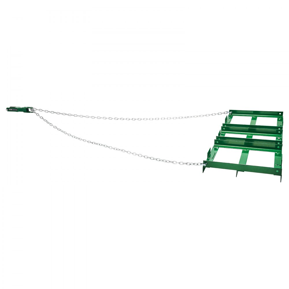 Brona ciągniona VEVOR, 1220x500x100 mm, brona łąkowa z regulowanymi prętami i łańcuchem 1830 mm, brona łąkowa do quadów, pojazdów UTV, traktorów, kosiarek do trawy, narzędzie do wyrównywania trawnika