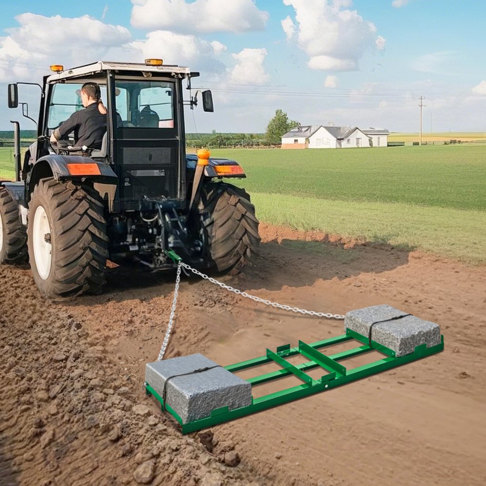 VEVOR trail harrow, 1830x500x100 mm, meadow harrow with adjustable bars and 183 cm chain, lawn tractor, field harrow for off-road vehicles, UTVs, tractors, lawn mowers, trailing tool for the farm