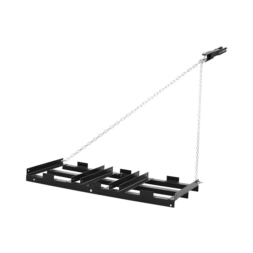 Brona wleczona VEVOR 122x50 cm, brona łąkowa, brona łąkowa z łańcuchem 183 cm, wysokowydajna brona wyrównująca, ocynkowana stalowa brona polowa do podjazdów żwirowych, odpowiednia do quadów, UTV i traktorów