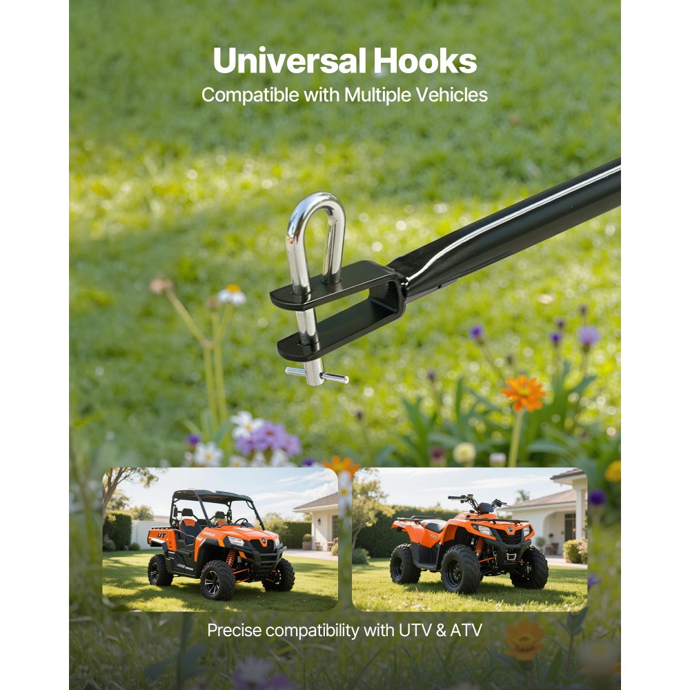 Rozsiewacz przyczepiany VEVOR, ładowność 59 kg, rozsiewacz odśrodkowy z oponami 33 cm, 15 regulowanymi ustawieniami i szerokością rozrzutu 3 m, rozsiewacz nawozu, rozsiewacz nasion, nawozu, soli i środka do topienia lodu