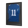 VEVOR Jersey Frame Display Case, 90 x 70 x 3 cm, Wooden Sport Jersey Shadow Box with 98% UV Protection PC Panel and Hanger, for Baseball Basketball Football Hockey Shirt Sport and Uniform, Black