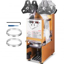 W pełni automatyczna maszyna do zamykania filiżanek herbaty VEVOR 500-650 filiżanek/wys. 180 mm Złota