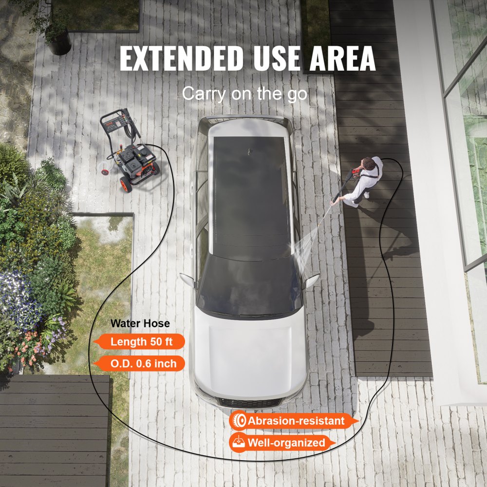 Myjka ciśnieniowa VEVOR Gazowa myjka czyszcząca 4400 PSI 4.0 GPM 390 cm3 5 dysz