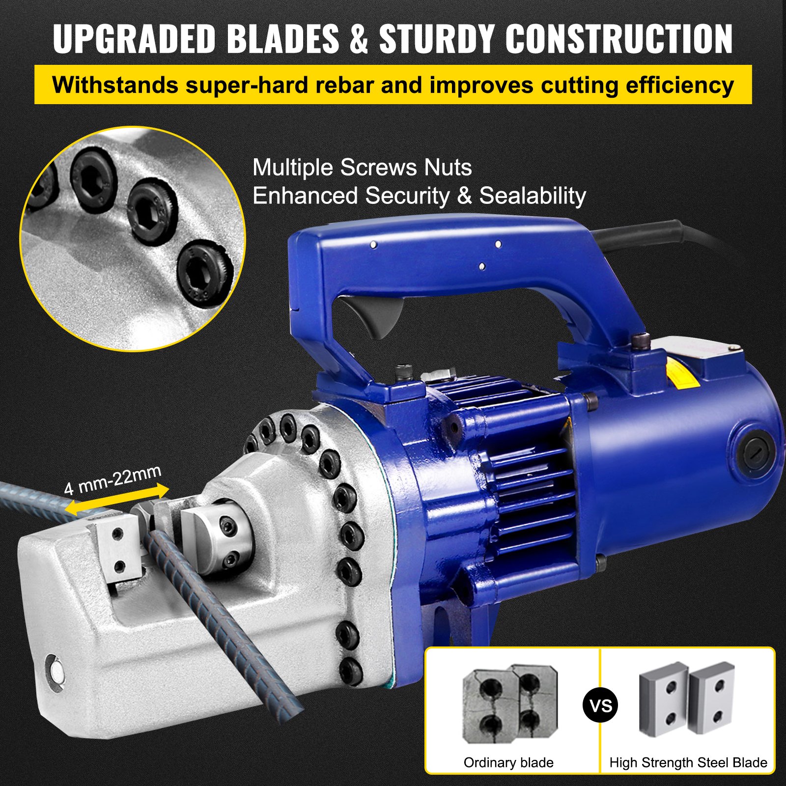 RC-22mm 1350W 7/8 "7 # Przenośny elektryczny hydrauliczny przecinak do prętów zbrojeniowych do cięcia śrub