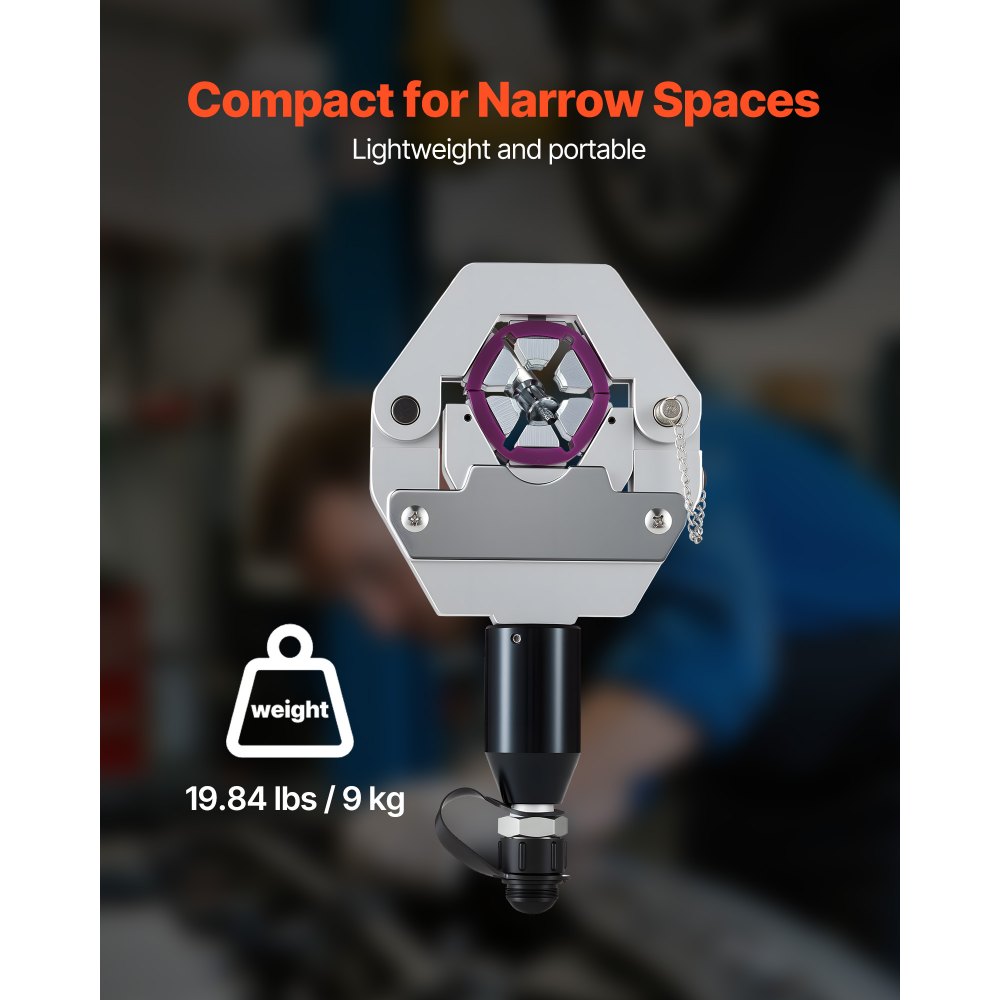 Praska hydrauliczna do węży VEVOR, z 7 zatrzaskowymi wkładkami i walizką transportową, do węży klimatyzacyjnych do napraw samochodowych i klimatyzacyjnych (z pompką ręczną)