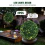 VEVOR 2x kula ze sztucznego bukszpanu Ø50,8cm ogrodowa dekoracyjna kula z bukszpanu sztuczna kula z bukszpanu sztuczna roślina wykonana z PE, drewna, PP w zestawie 2 dekoracyjne diody LED i 10 wymiennych liści