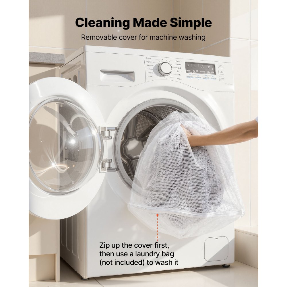 VEVOR Human Dog Bed, 1320 x 860 x 240 mm Orthopedic Memory Foam Human Sized Dog Bed, Humans Pet Beds with Side Pocket, Handle & Zipper, Removable Machine-Washable Dogs Beds for Humans, Gray