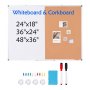 VEVOR 48" x 36" Tablica suchościeralna i korkowa z aluminiową ramą – 2 w 1 magnetyczna tablica suchościeralna do montażu na ścianie – idealna do szkoły, domu i biura