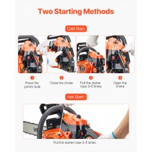 VEVOR 40cc Benzynowa piła łańcuchowa 355mm Piła łańcuchowa 1.8HP 12000rpm Cięcie drewna