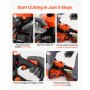 Piła łańcuchowa benzynowa VEVOR 355,6 mm 40 cm3, silnik dwusuwowy o mocy 1,15 kW, do obróbki drewna, ścinania drzew i karczowania, 11 500 obr./min, ssanie zsynchronizowane z prędkością, uchwyt antypoślizgowy, dwa zbiorniki