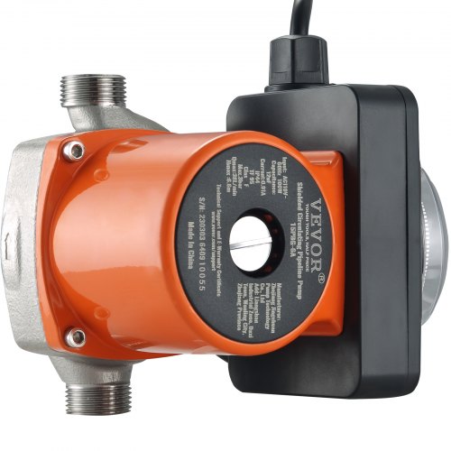 VEVOR pompa cyrkulacyjna ogrzewanie pompa cyrkulacyjna 100W wydatek 38L/min pompa ciepła 0,6bar ciśnienie pracy pompa ciepłej wody 6,6m maks. wysokość podnoszenia IPX4 klasa ochronności pompa ciepła z timerem wydajność pompy