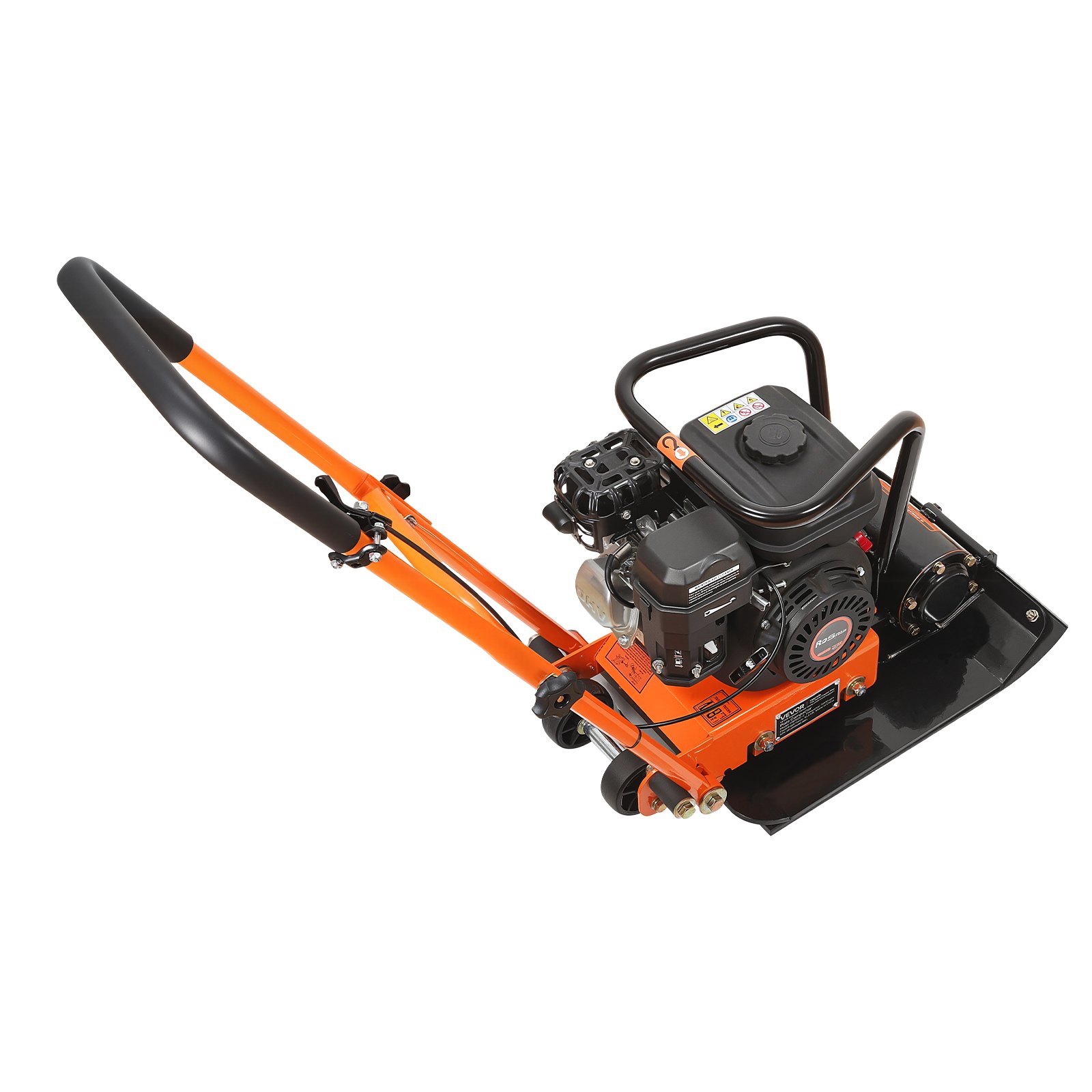 VEVOR Plate Compactor, 6.5 HP 196CC Gas Engine, 5600 VPM Vibrating Ground Rammer, 10.5 kN Compaction Force, 51 x 37 cm Plate, Walk Behind Compactor for Paver Landscaping, Asphalt, Foundation, Soil