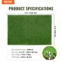VEVOR Dywan trawnikowy 1530 x 920 mm Dywan ze sztucznej trawy PP + PE Sztuczna trawa 35 mm Wysokość runa Dywan trawiasty odporny na promieniowanie UV o gęstości 17 000 ściegów Idealny na taras, balkon, piknik