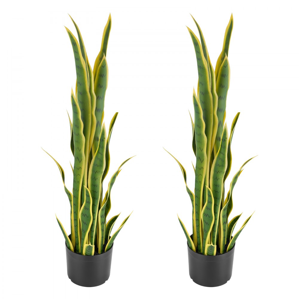 VEVOR 2 szt. Sztuczna Sansevieria 914 mm wysokości Sztuczna wężownica w doniczce, sztuczna wężownica do domu, biura, ogrodu i firmy, wykonana z materiału HDPE, ochrona UV, 24 liście, łatwa w pielęgnacji dekoracja
