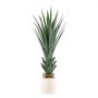 VEVOR Artificial Agave, 1219 mm Tall Fake Agave Plant with White Pot, for Home, Garden, Office, Store, Living Room, Bedroom, Porch Indoor Decor, Realistic Texture Faux Decor Plant, Premium HDPE