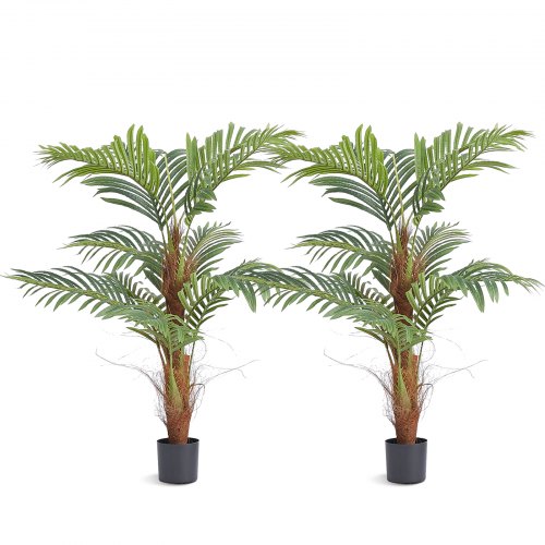 VEVOR 2x Areca Catechu Sztuczna 800x800x1219mm Sztuczna roślina PE Sztuczne rośliny Plastikowe rośliny w doniczce Palma z orzechów betelu Bezwonny Wodoodporny Idealny do sypialni Gabinet Salon