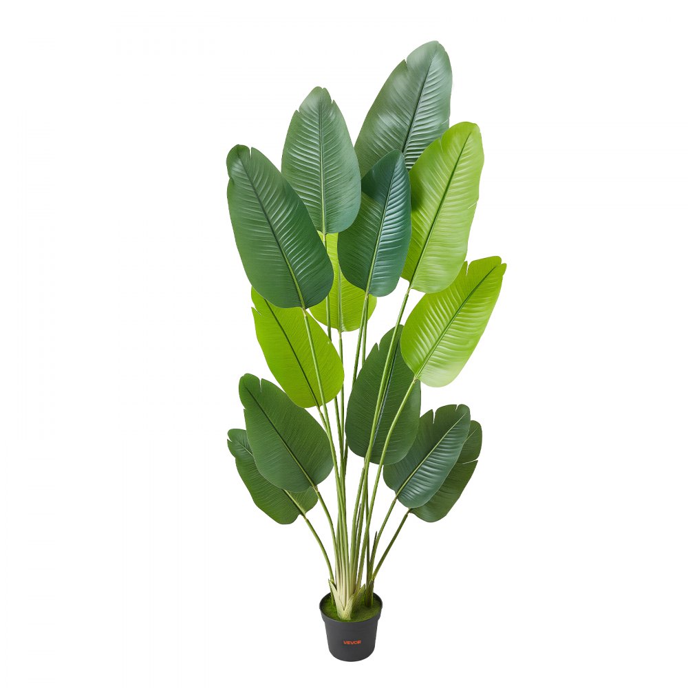 VEVOR Artificial Bird of Paradise 1829 mm Tall, Fake Tropical Plants with with 13 Trunks & White Pot, Faux Floor Silk Tree, Large Trees for Home Office Living Room Decor House Warming, Indoor Outdoor