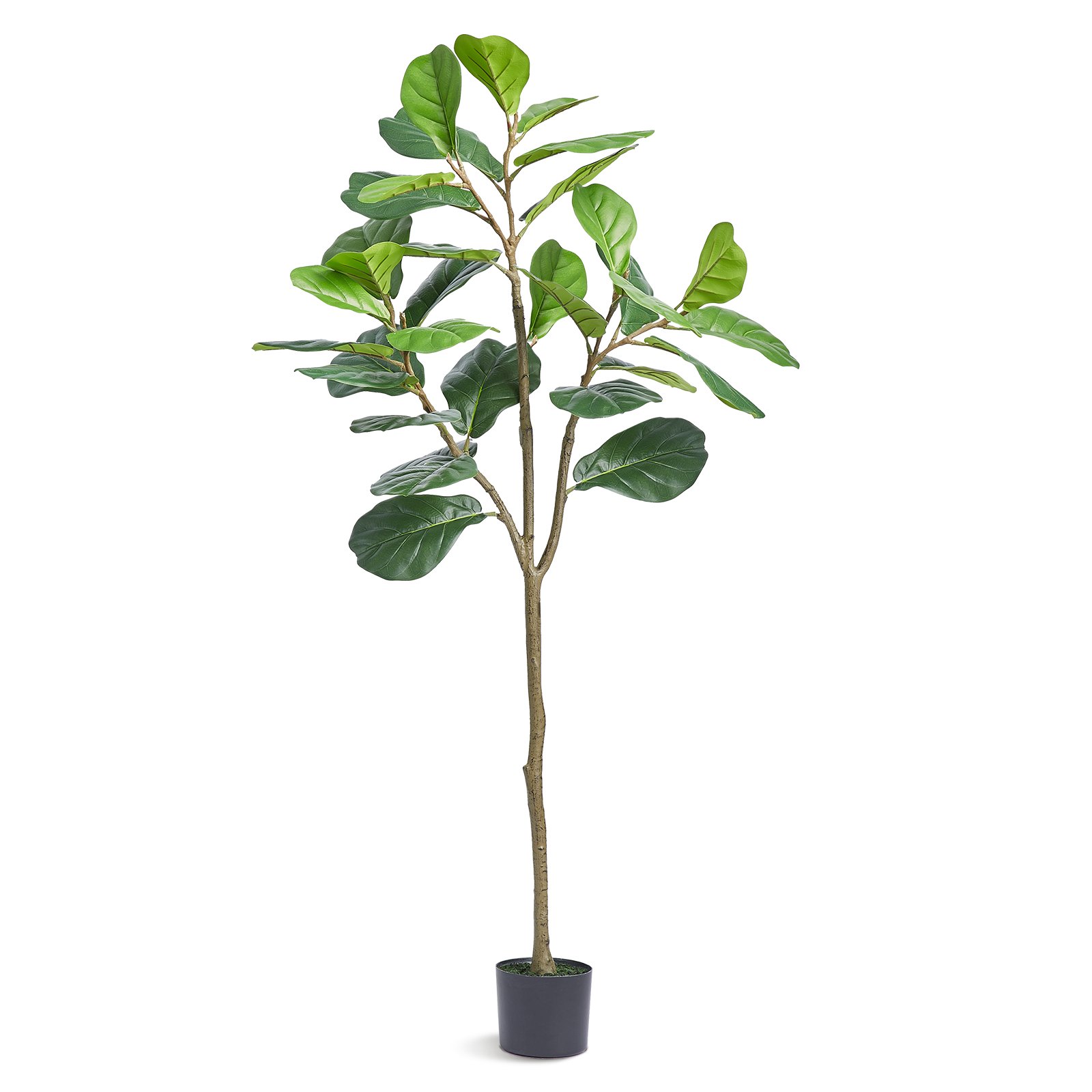 VEVOR Sztuczna figa lirolistna 78x78x155,6 cm Sztuczna roślina PE Sztuczne rośliny Plastikowe rośliny w doniczce Sztuczny kwiat Bezwonny Wodoodporny do dekoracji sypialni, gabinetu, salonu