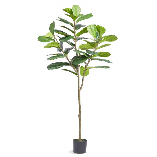 VEVOR Fiddler Fig Sztuczna roślina 81x81x185cm Sztuczna roślina PE Sztuczne rośliny Fałszywe plastikowe rośliny w doniczce Sztuczny kwiat Bezwonny Wodoodporny do dekoracji Sypialnia Gabinet Salon