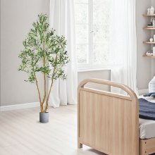 VEVOR Sztuczne drzewo oliwne, 2,1 m Sztuczna roślina w czarnej doniczce Dekoracja do wnętrz