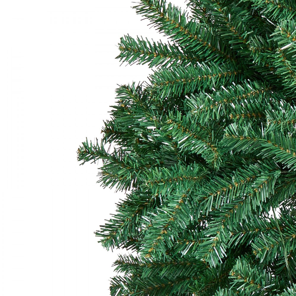 Choinka bożonarodzeniowa VEVOR, 1,28 x 2,28 m, sztuczna choinka z 550 ciepłymi białymi diodami LED, 1346 końcówkami gałązek, metalowa podstawa do dekoracji domu, na imprezy i do biura