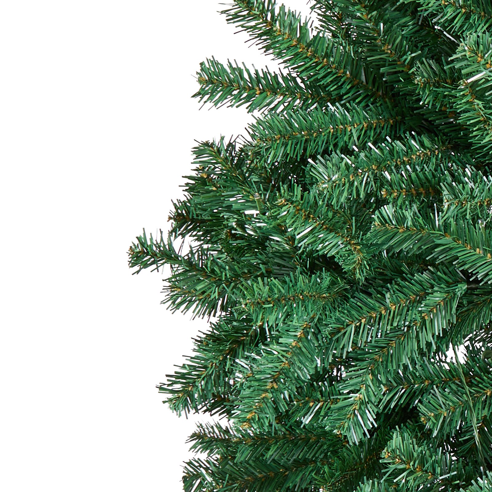 Choinka bożonarodzeniowa VEVOR, 1,28 x 2,28 m, sztuczna choinka z 550 ciepłymi białymi diodami LED, 1346 końcówkami gałązek, metalowa podstawa do dekoracji domu, na imprezy i do biura