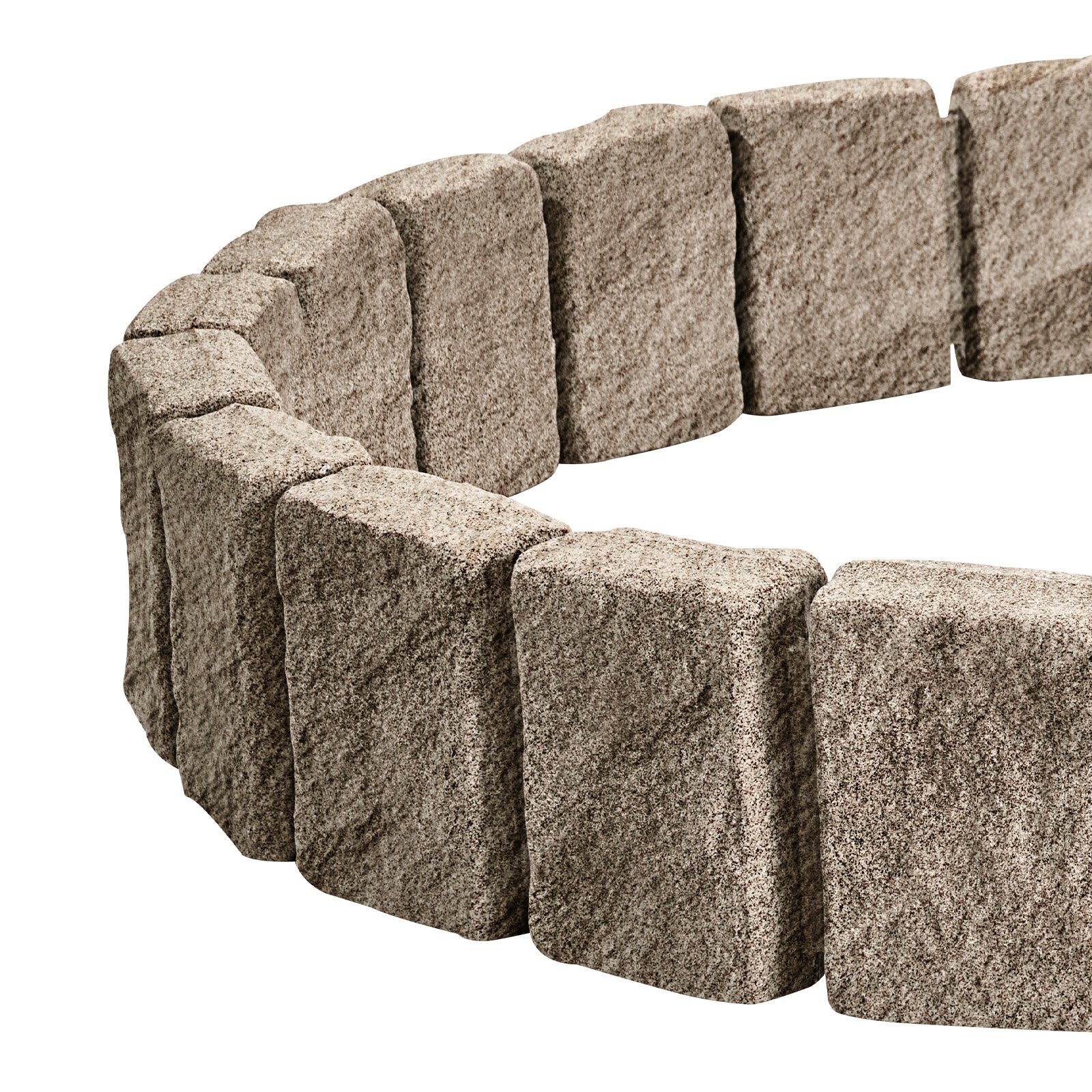 VEVOR Stone-Look Garden Edging, 120x10x23 cm, Lawn Edging, Flexible Garden Edging with Anchoring Spikes, Light-Resistant Yard Edging for Driveways & Walkways, Beige