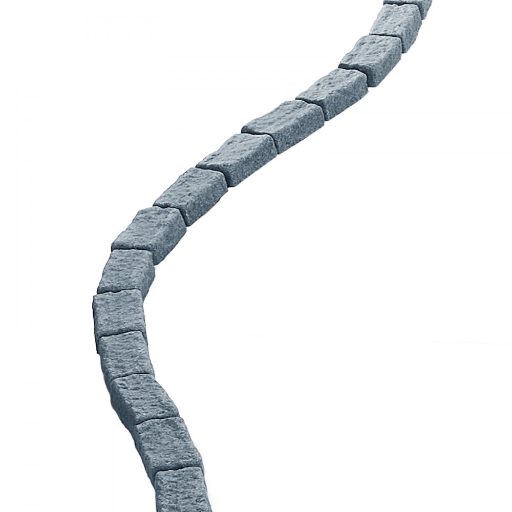 VEVOR Lawn Edging in Stone Look, 1180x95x57 mm Realistic Lawn Edging, Flexible Brick-Size Bed Edging with Anchoring Spikes, Bed Border for Driveways, Walkways, Set of 4, Gray