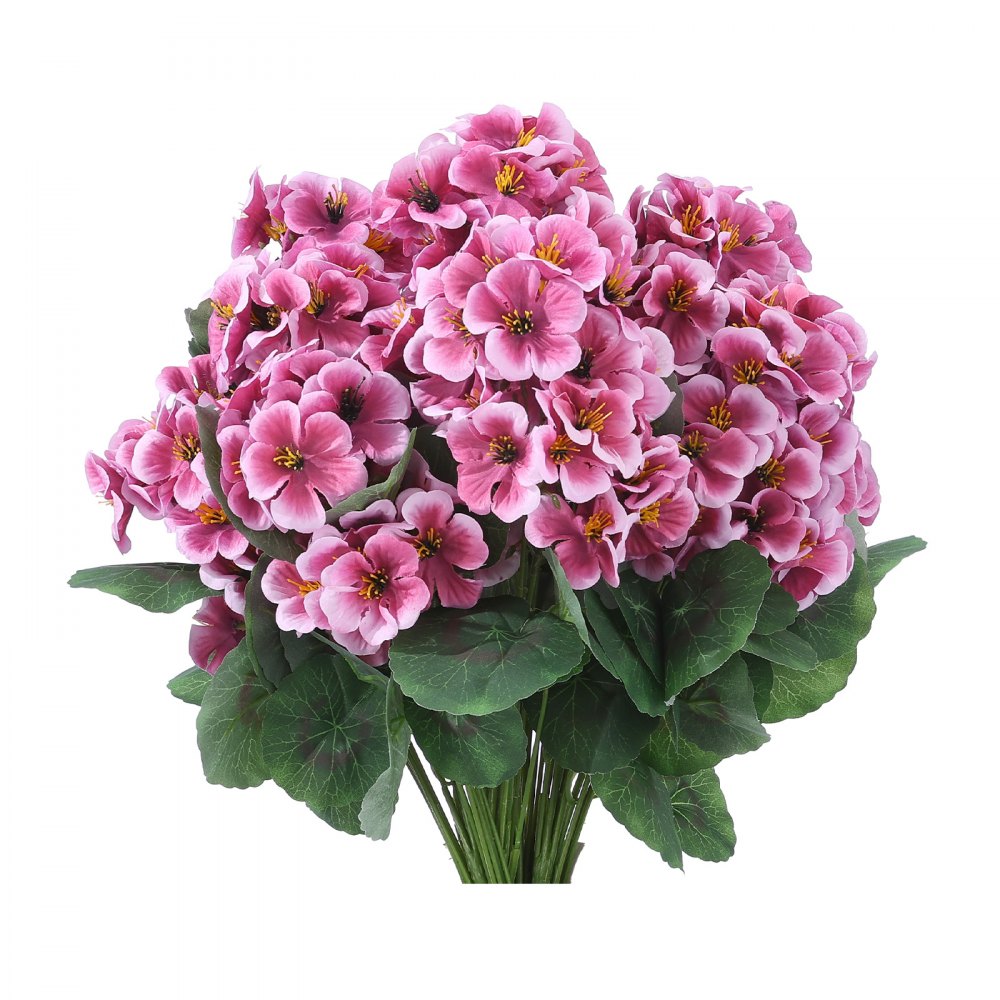 VEVOR Sztuczne kwiaty: Pelargonie z łodygami, 24 pęczki, brzoskwiniowo-różowe, Bukiet sztucznych kwiatów jako dekoracja do domu, biura, wesela i kawiarni, Wykonany z jedwabiu i plastiku, Bezobsługowa sztuczna roślina
